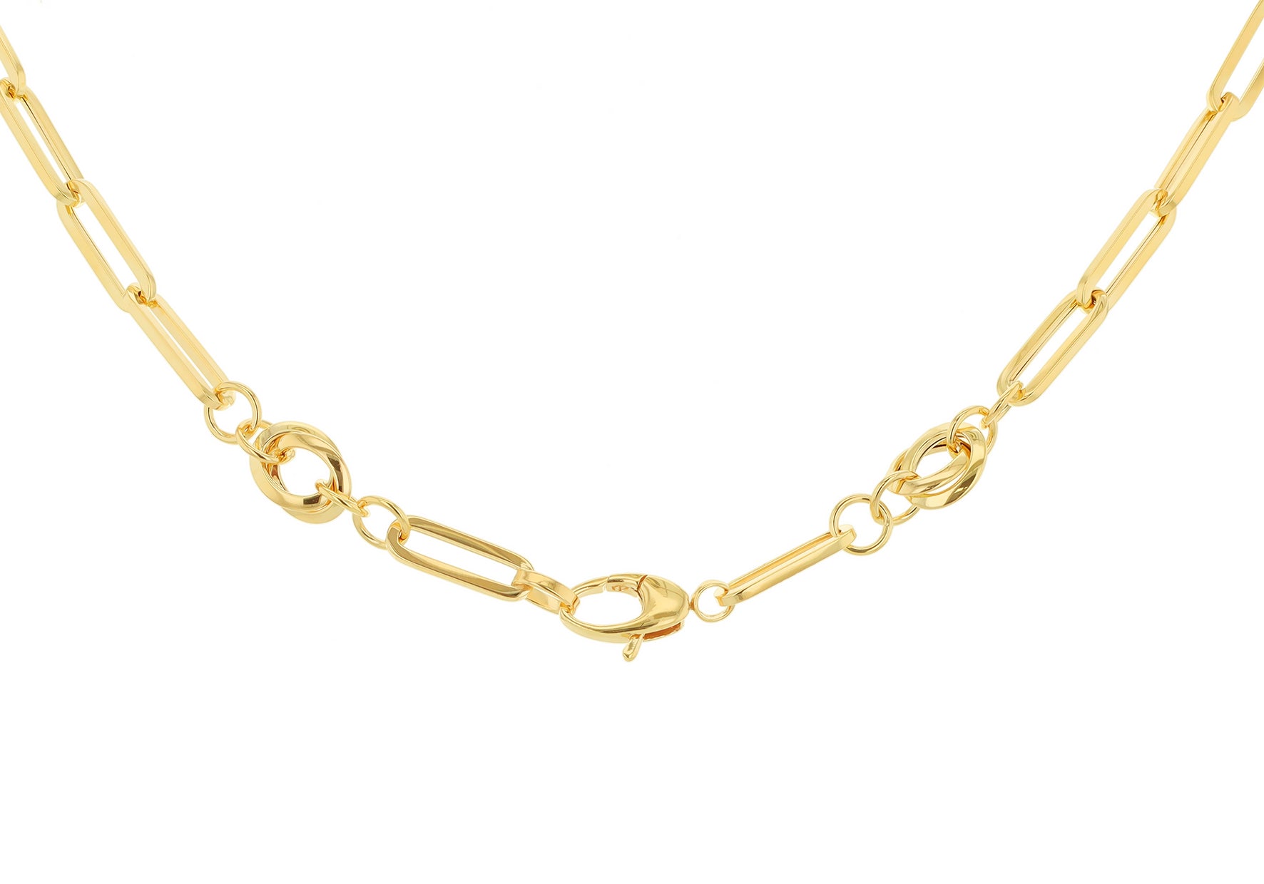 9ct Yellow Gold Knot Paper Links Necklace