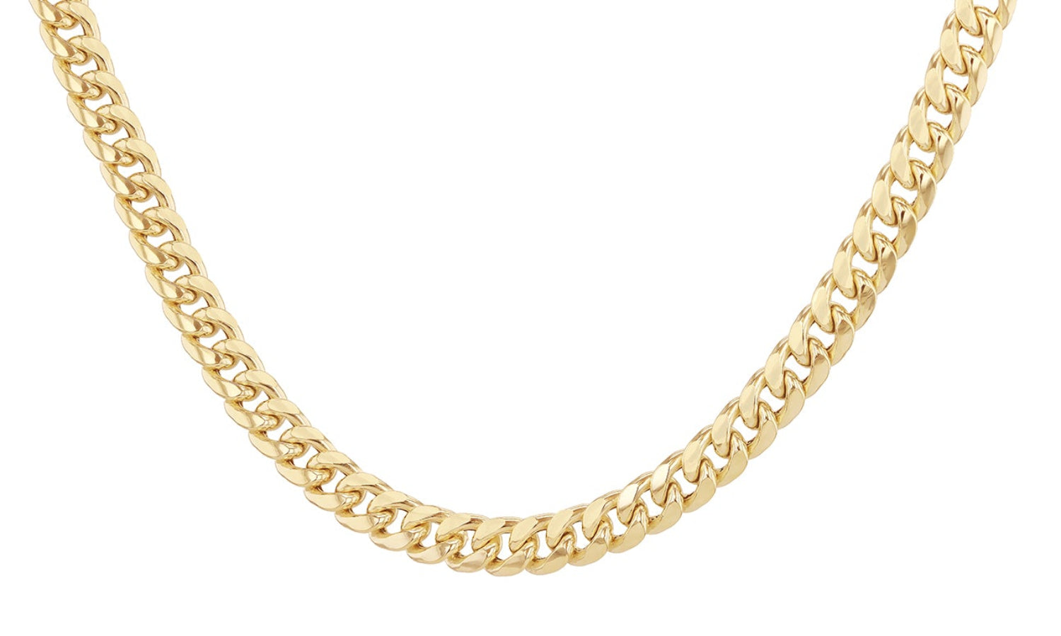 9ct Yellow Cuban Links Chain Necklace