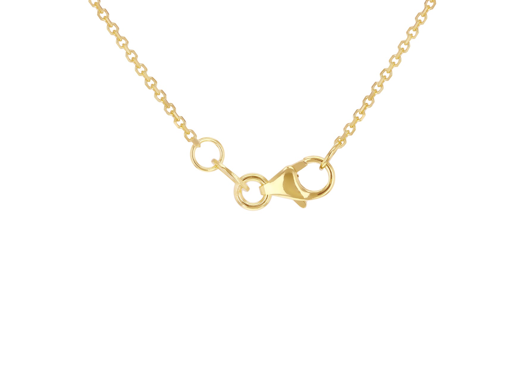 9ct Yellow Gold White Zirconia Square Frame Necklace
