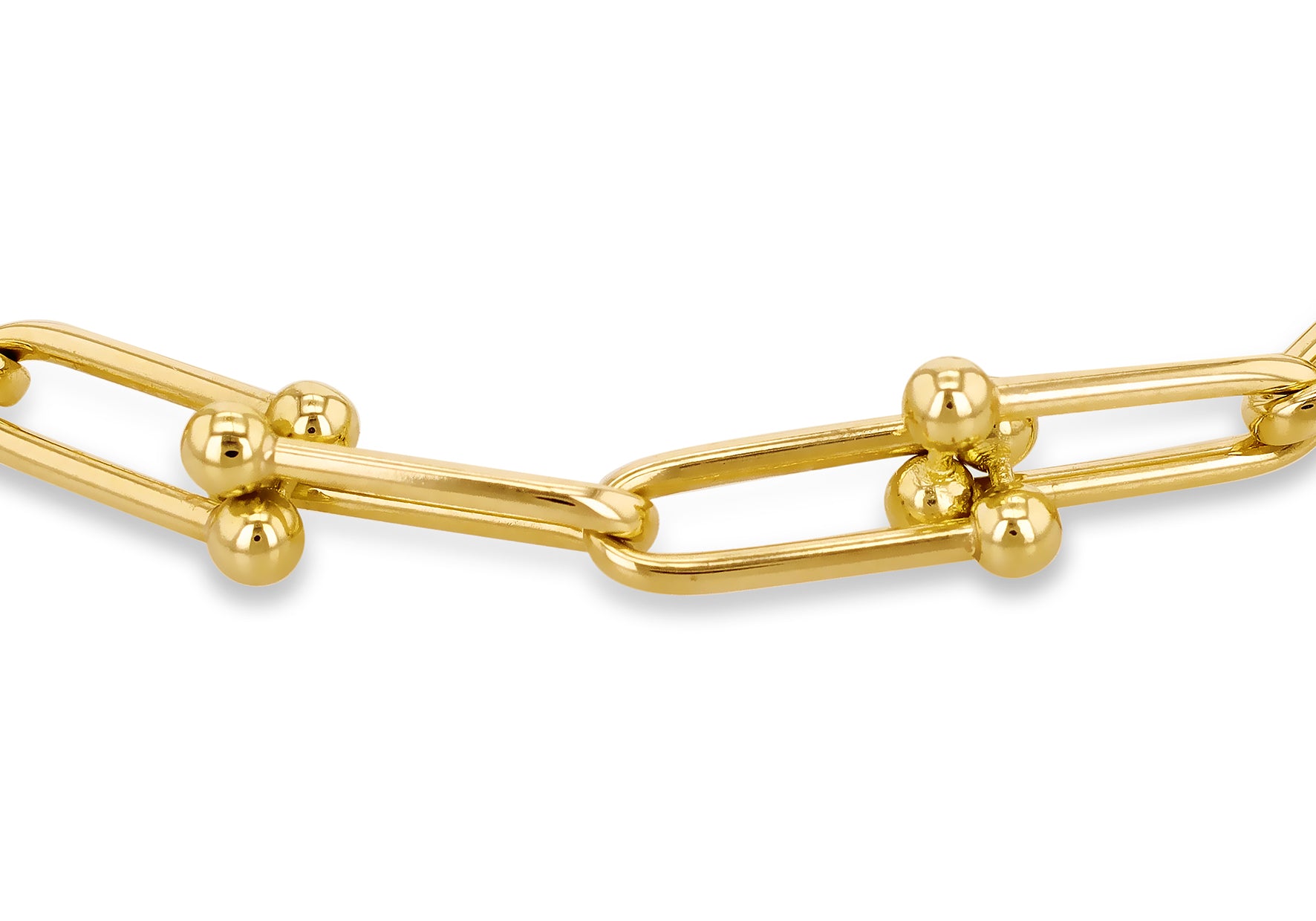 9ct Yellow Gold Horseshoe Orb Links Bracelet