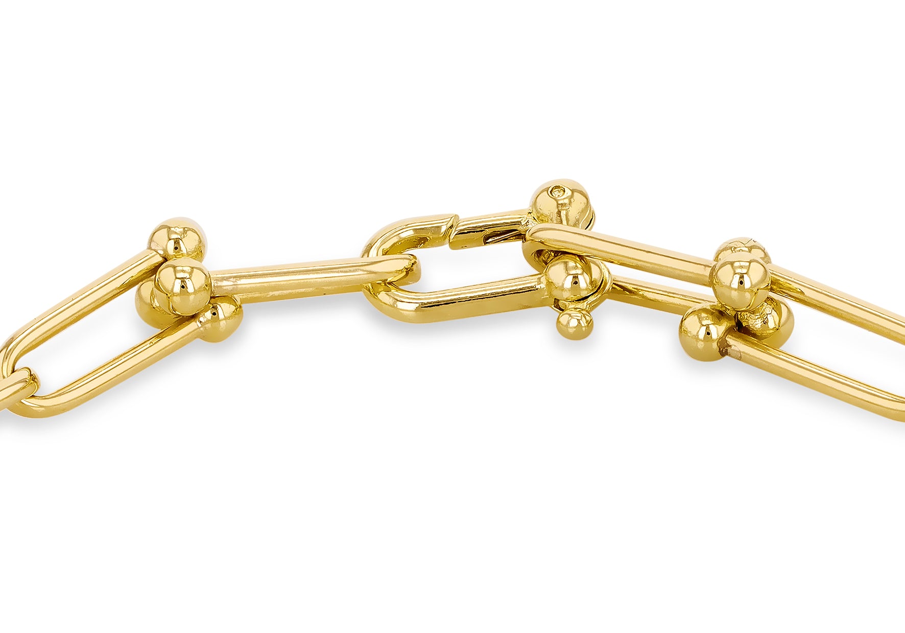 9ct Yellow Gold Horseshoe Orb Links Bracelet