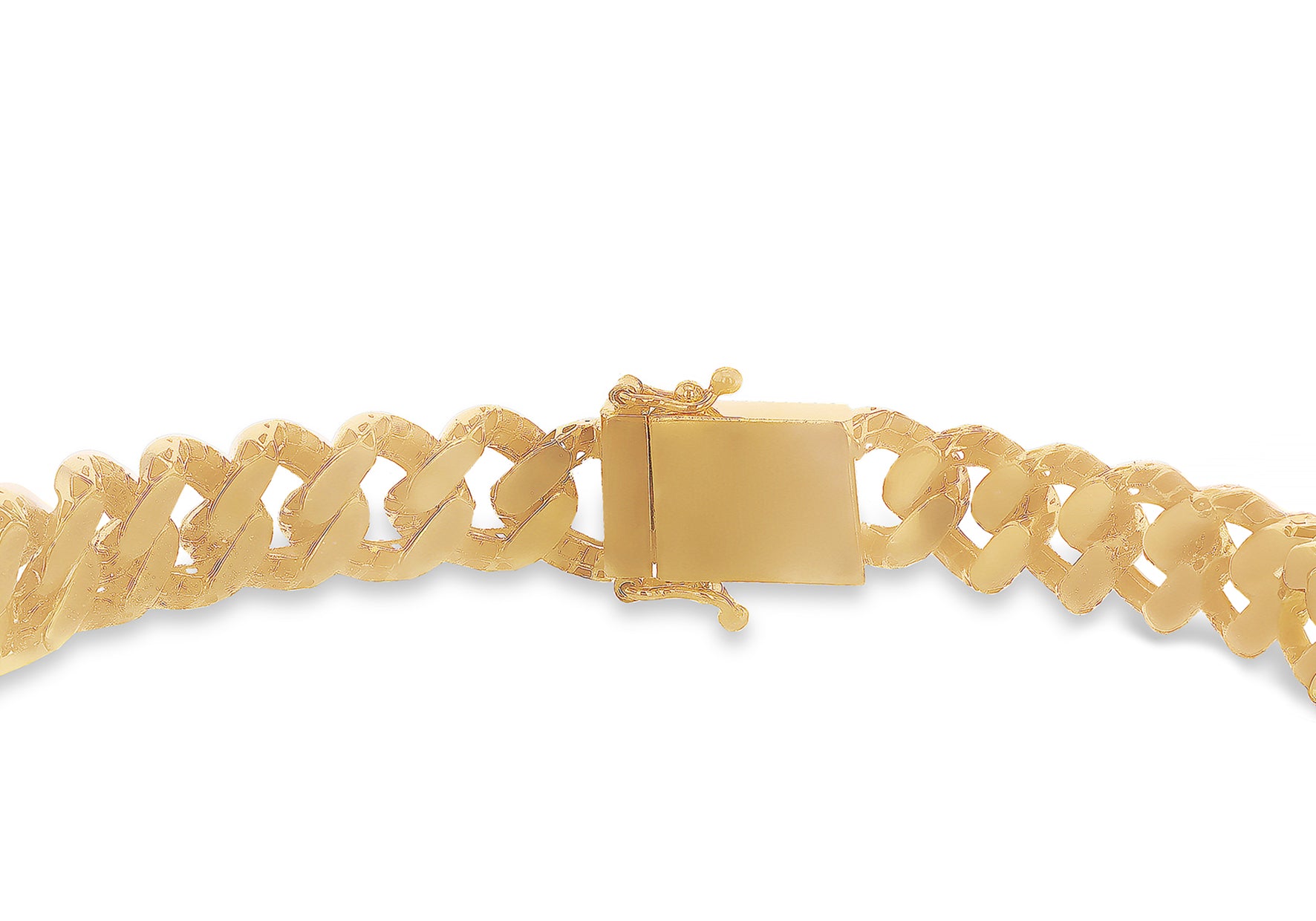 9ct Yellow Gold Hex Chain ID Bracelet