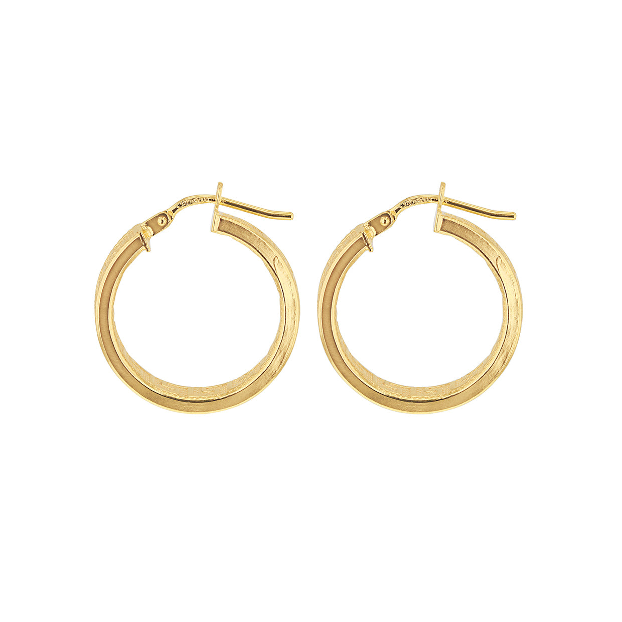 9ct Gold Greek Key Hoop Earrings