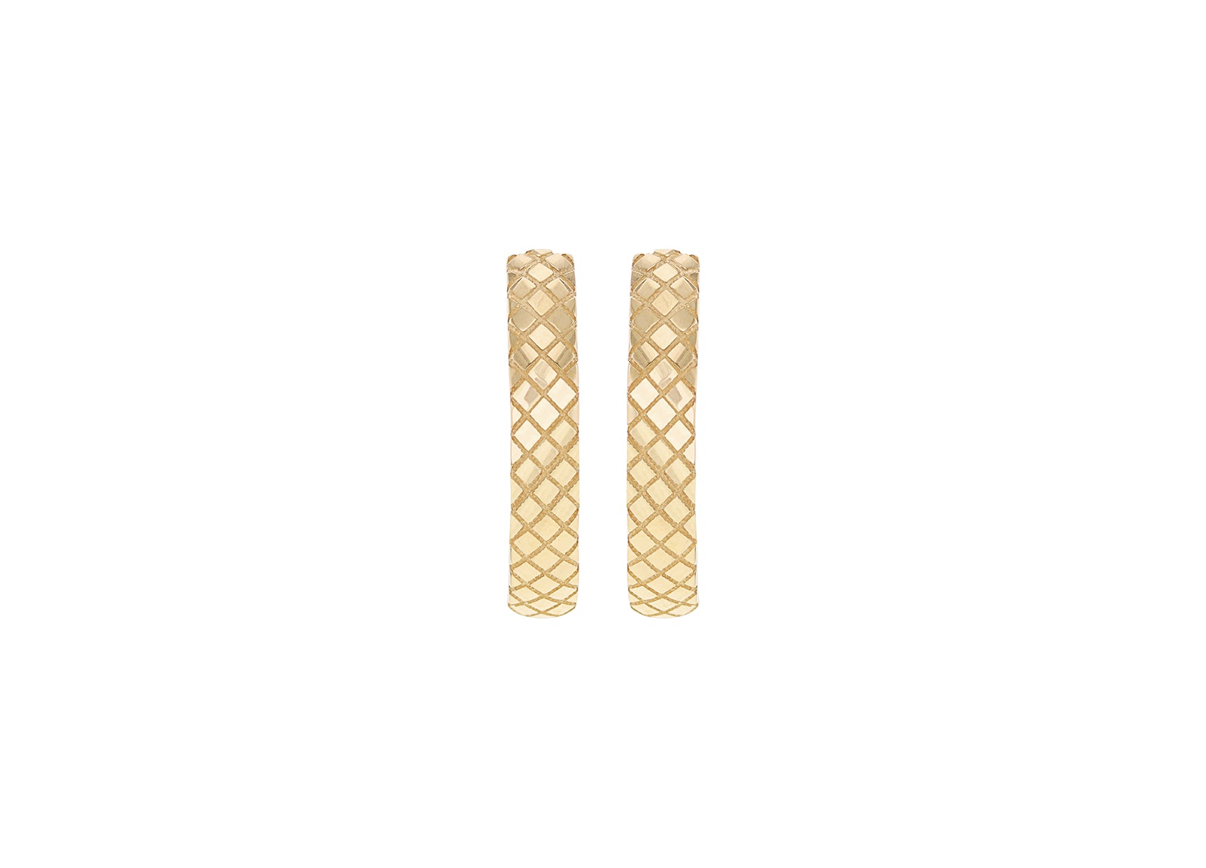 9ct Yellow Gold Quilted Midi Hoop Earrings