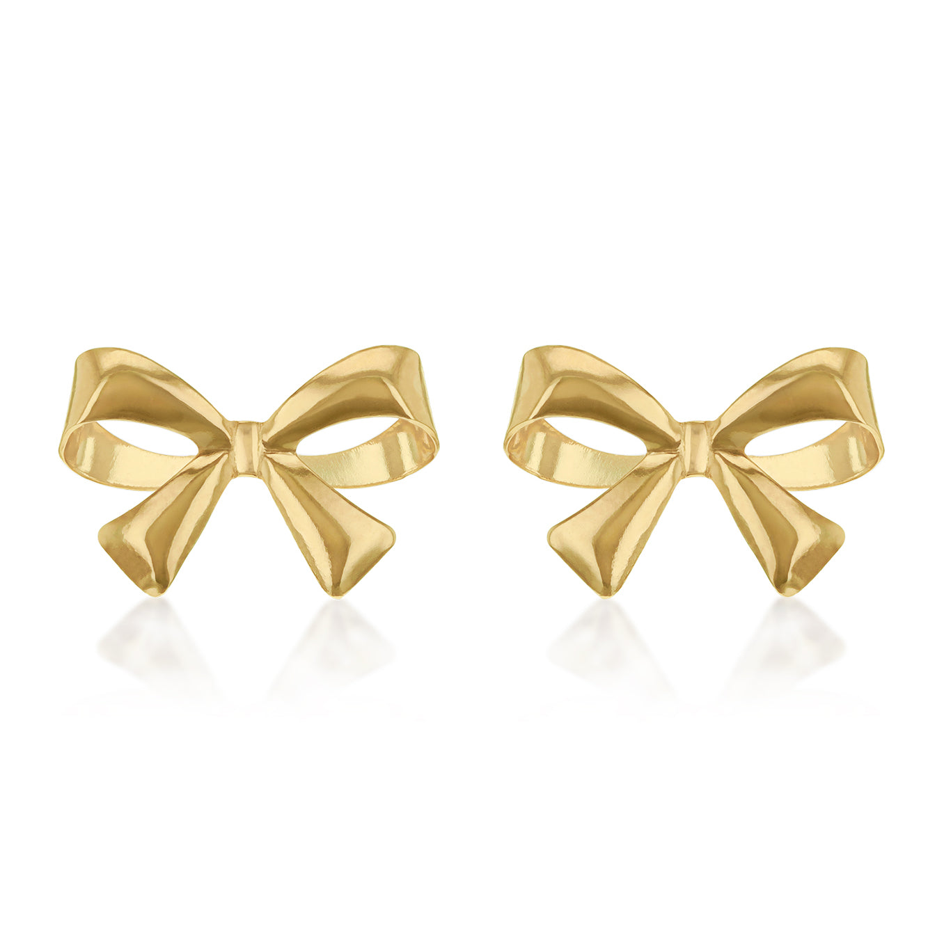 9ct Yellow Gold Bow Stud Earrings