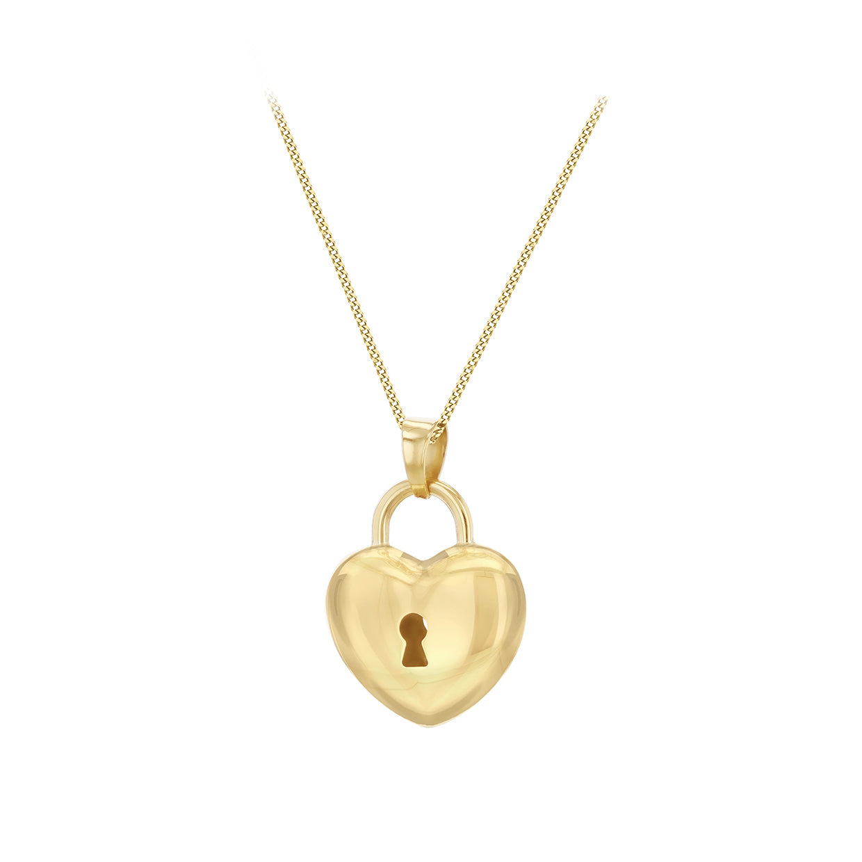 9ct Yellow Gold Key To My Heart Padlock Pendant