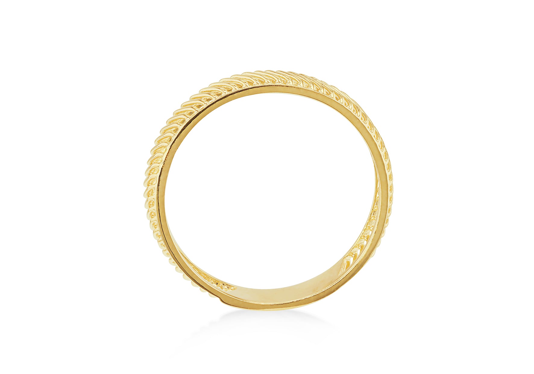 9ct Yellow Gold Slant Ladder Ring