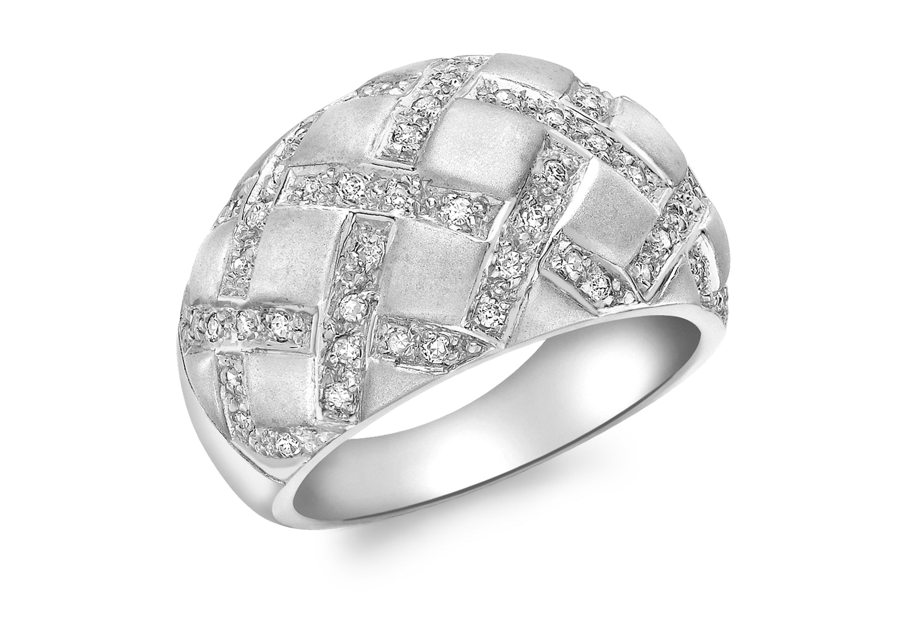9ct Yellow Gold 0.32ct Diamond Satin Lattice Ring