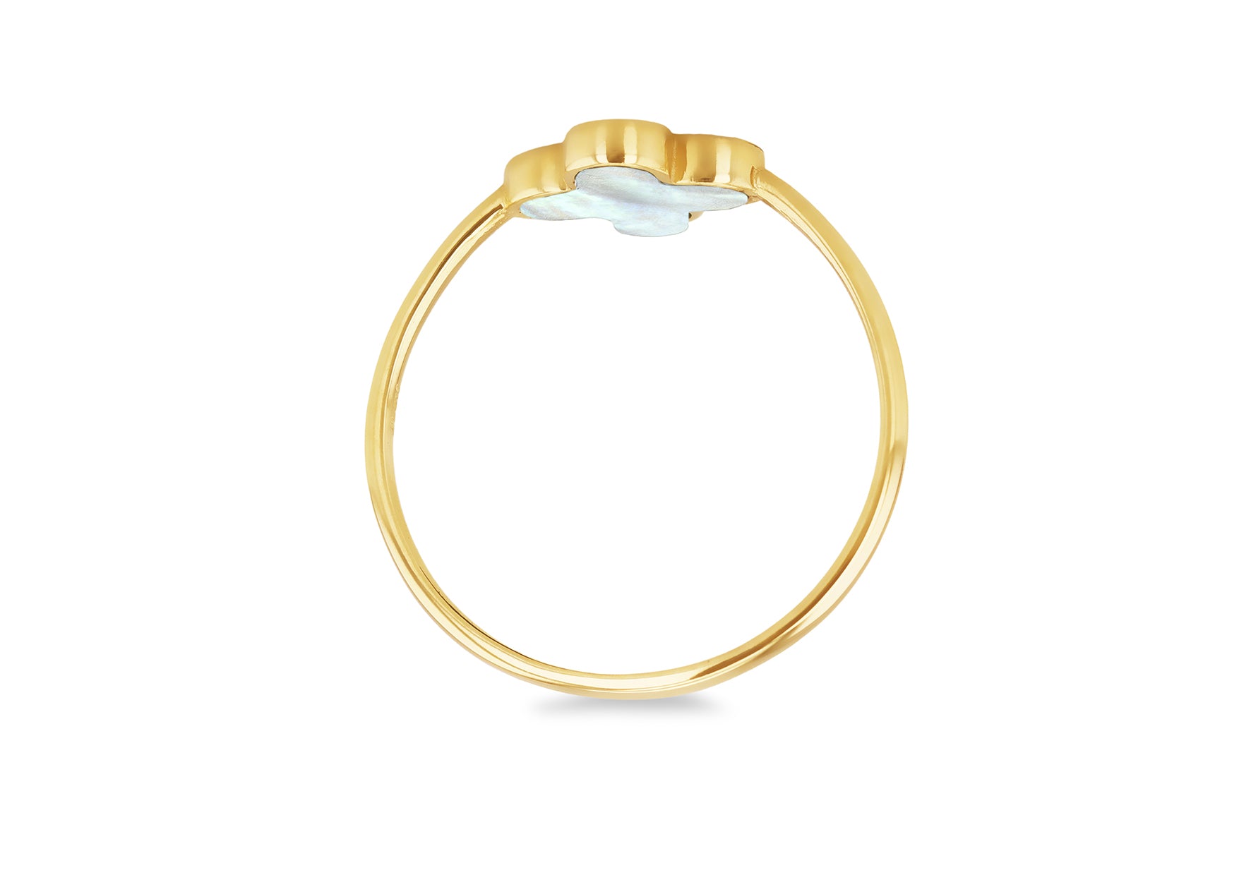 9ct Yellow Gold Mother of Pear Clover Ring