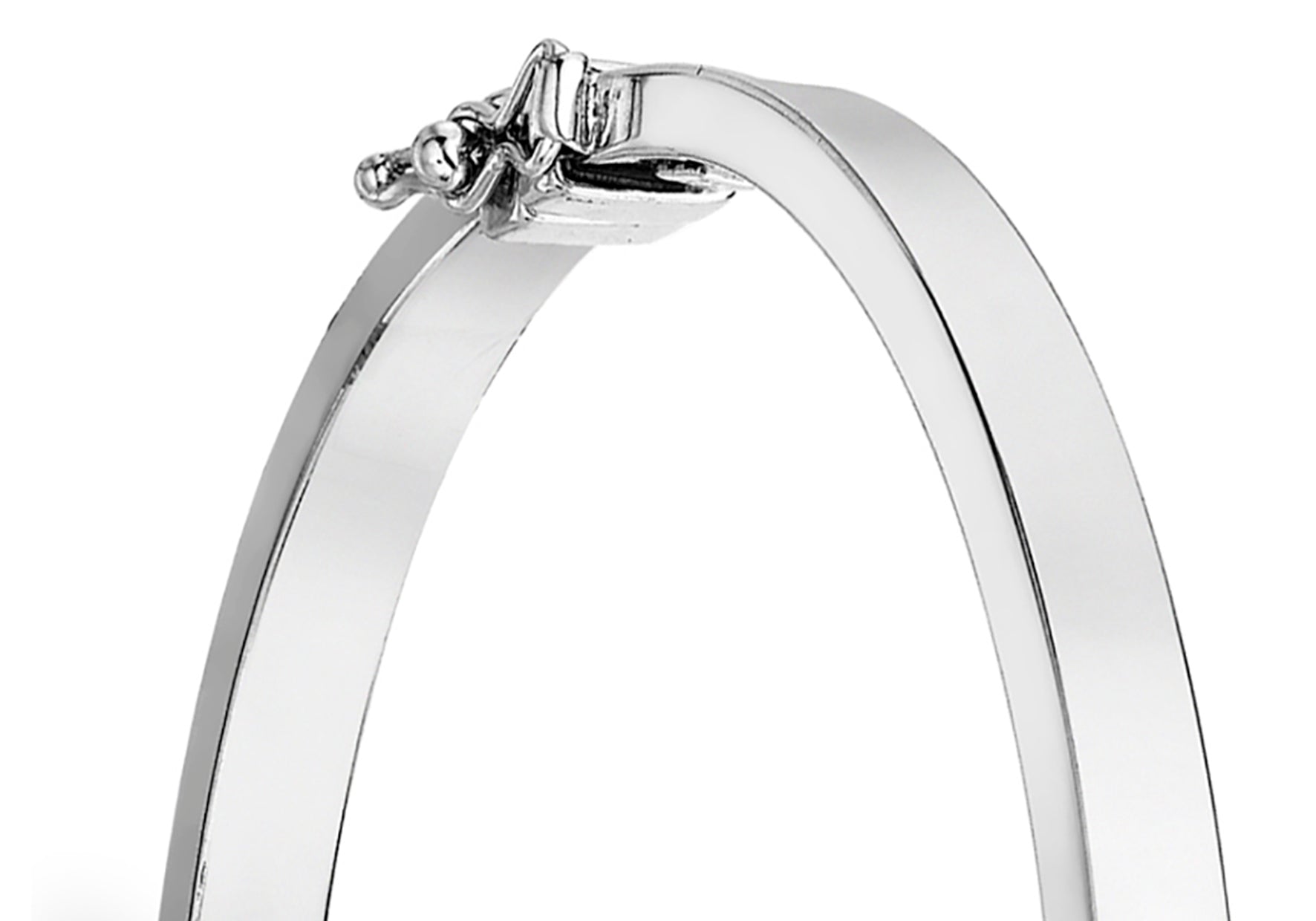 9ct White Gold Zirconia Crossover Bangle
