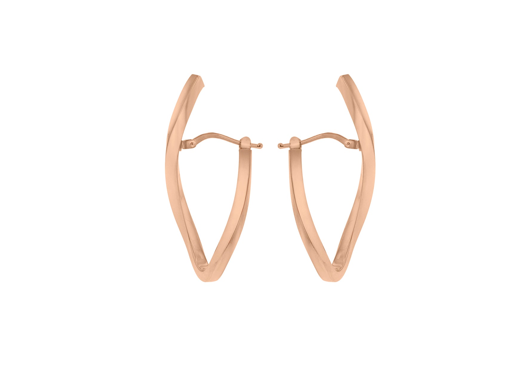9ct Rose Gold Square infinity Wave Illusion Earrings