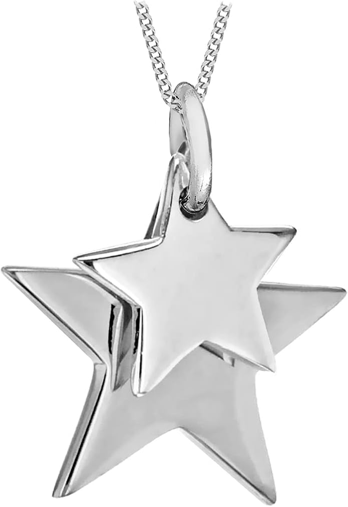 Sterling Silver Double-Star Pendant