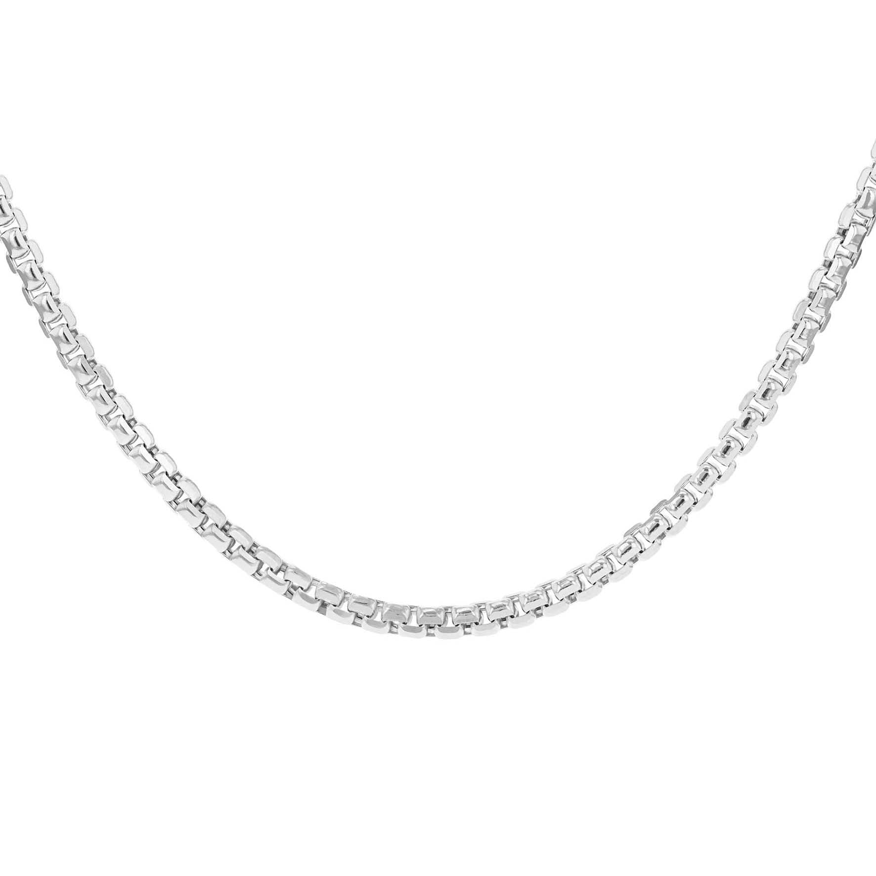 14ct White Gold Diamond Cut Box Chain
