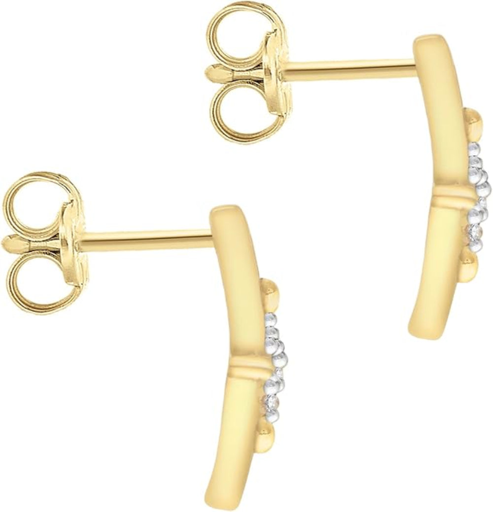 9ct жълто злато 0,03ct диамантени обеци