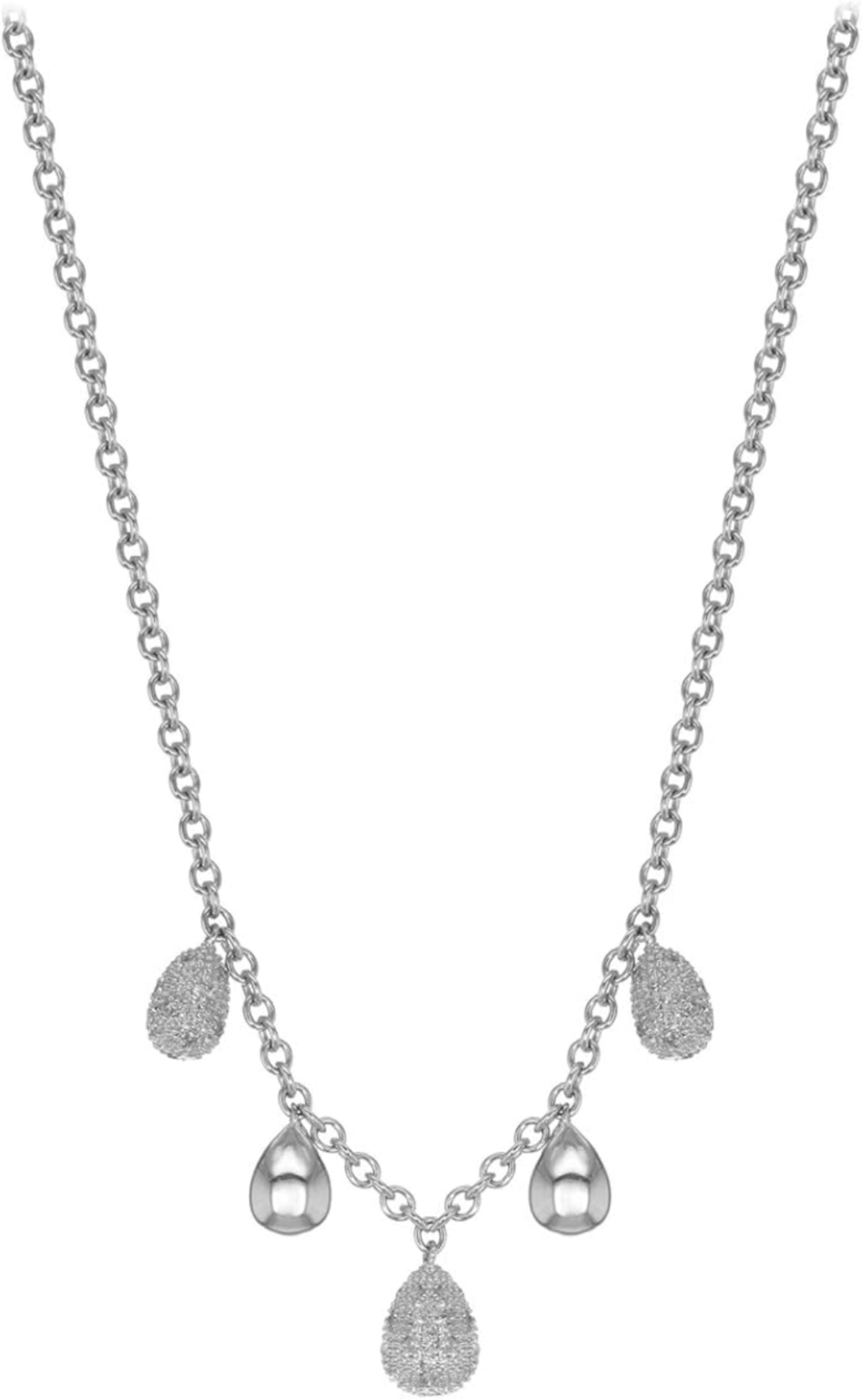 18ct White Gold 0.32ct Diamond Droplets Chain Necklace