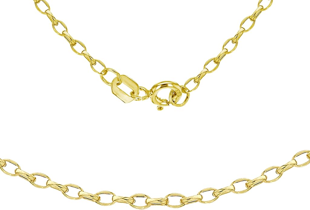 9ct Yellow Gold 80 Diamond Cut Oval Belcher Chain