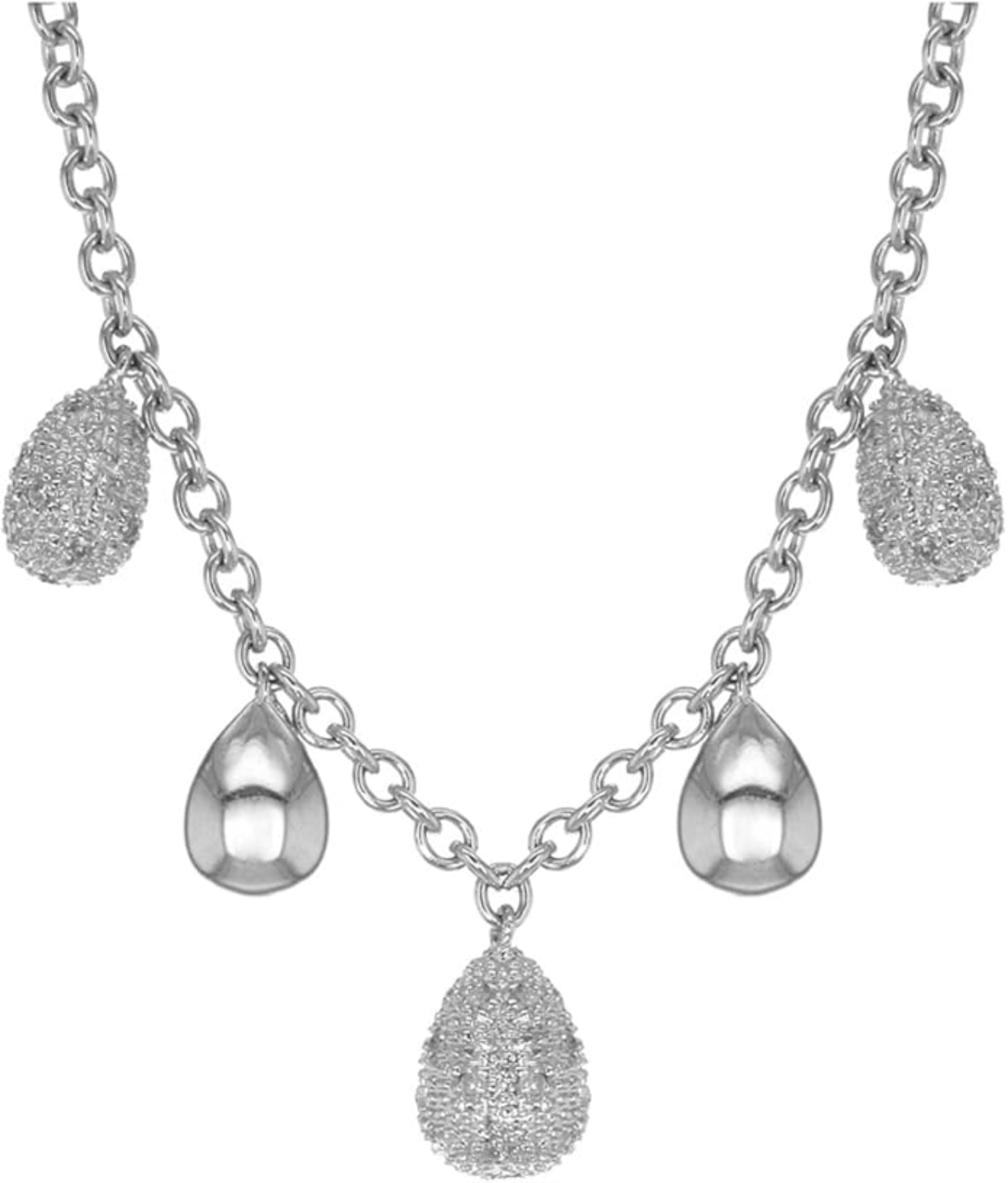 18ct White Gold 0.32ct Diamond Droplets Chain Necklace