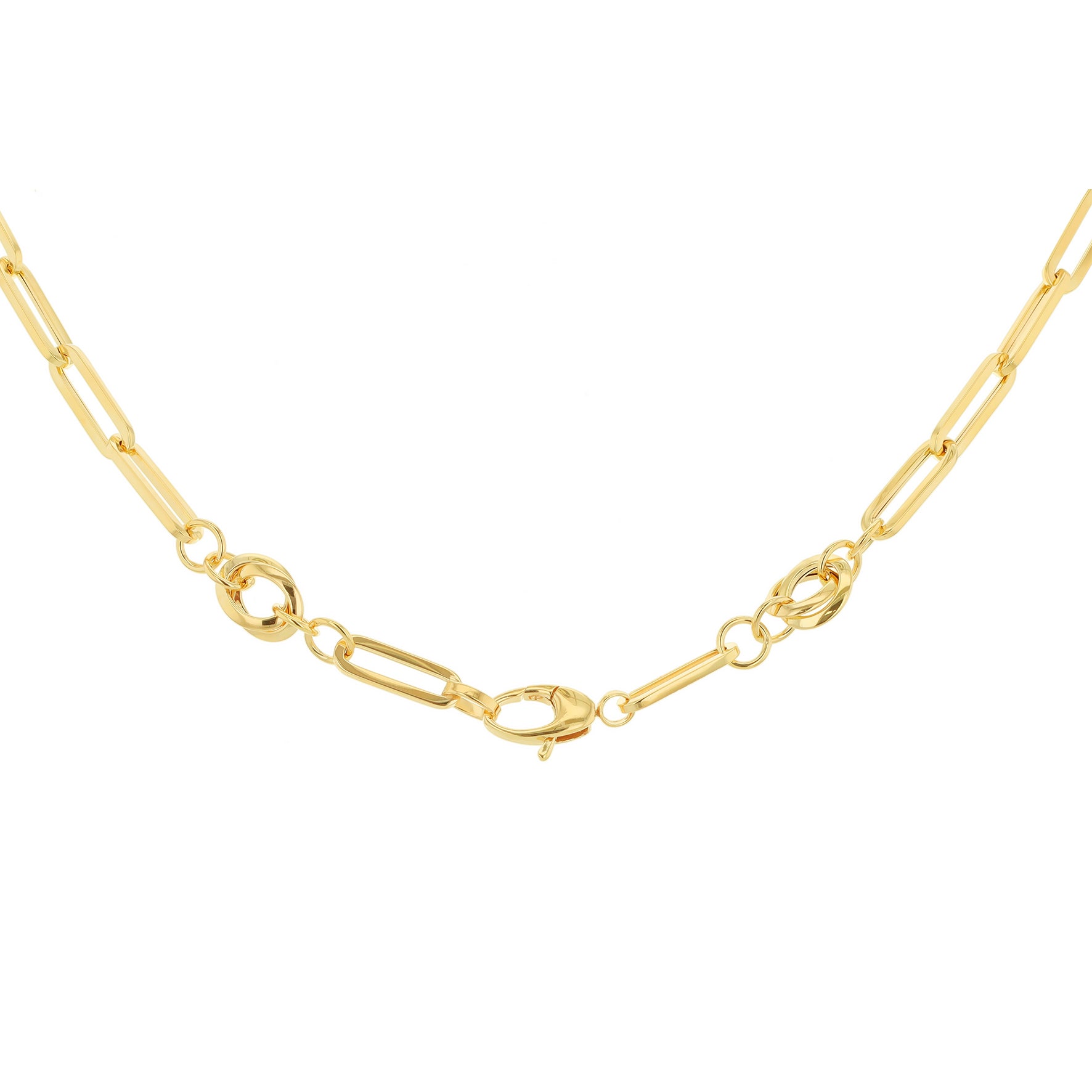 18ct Yellow Gold Knot & Paperlinks Chain Necklace