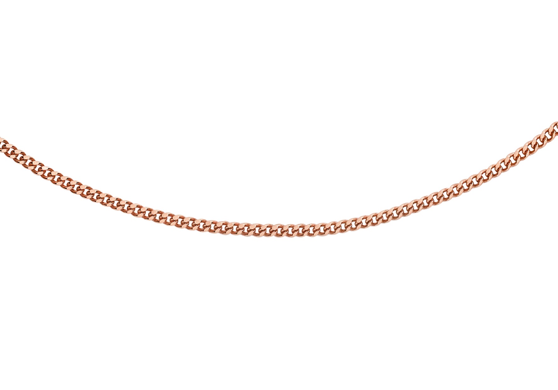 18ct Rose Gold 25 Diamond Cut Slim Curb Chain