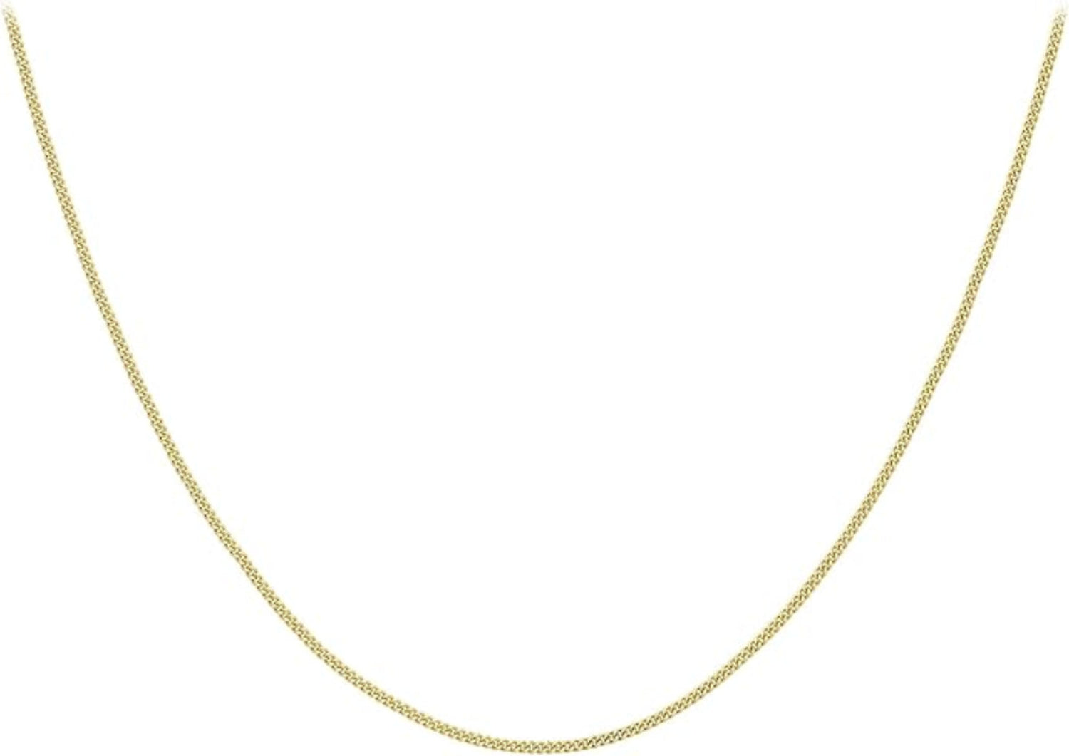 9ct Yellow Gold 50 Diamond Cut Slim Curb Chain