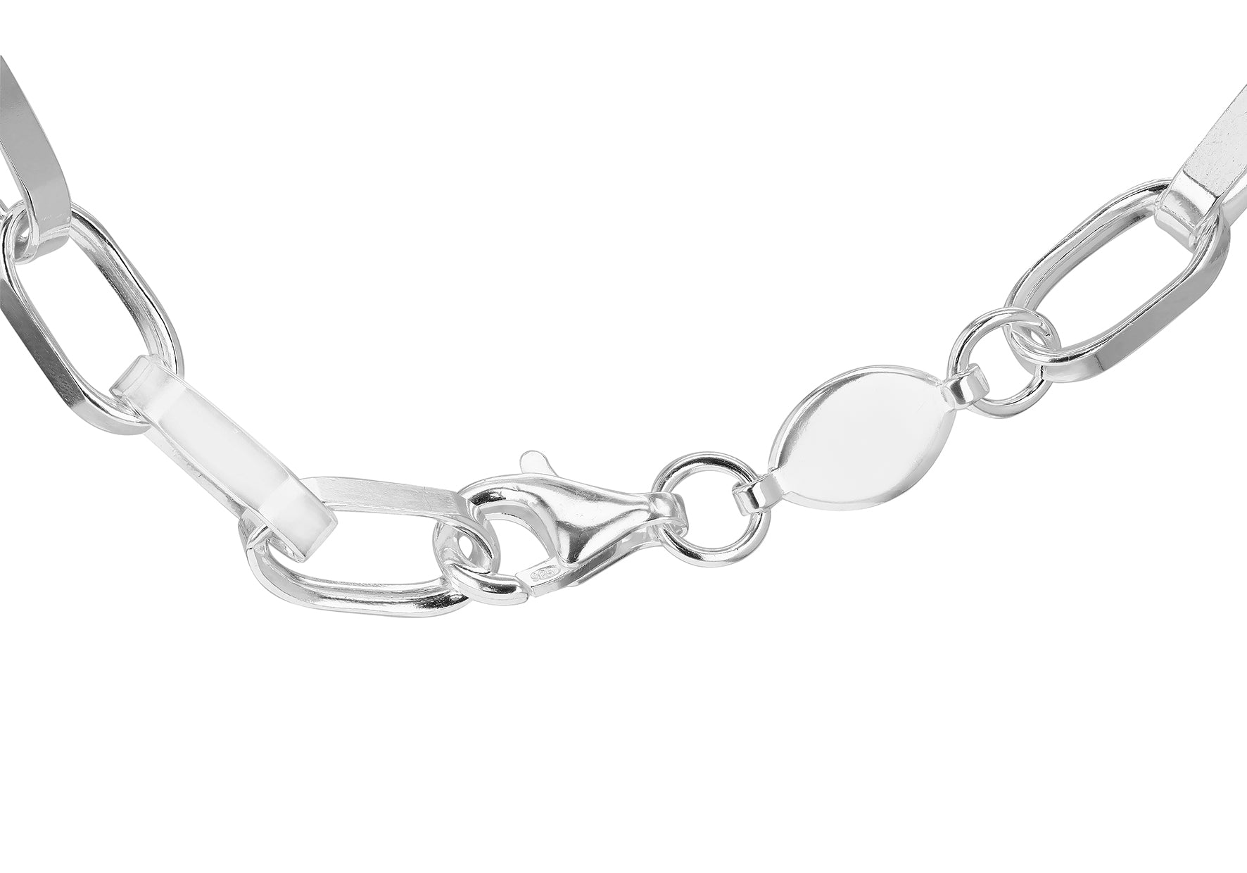 Sterling Silver Large Chunky Paper Links Chain