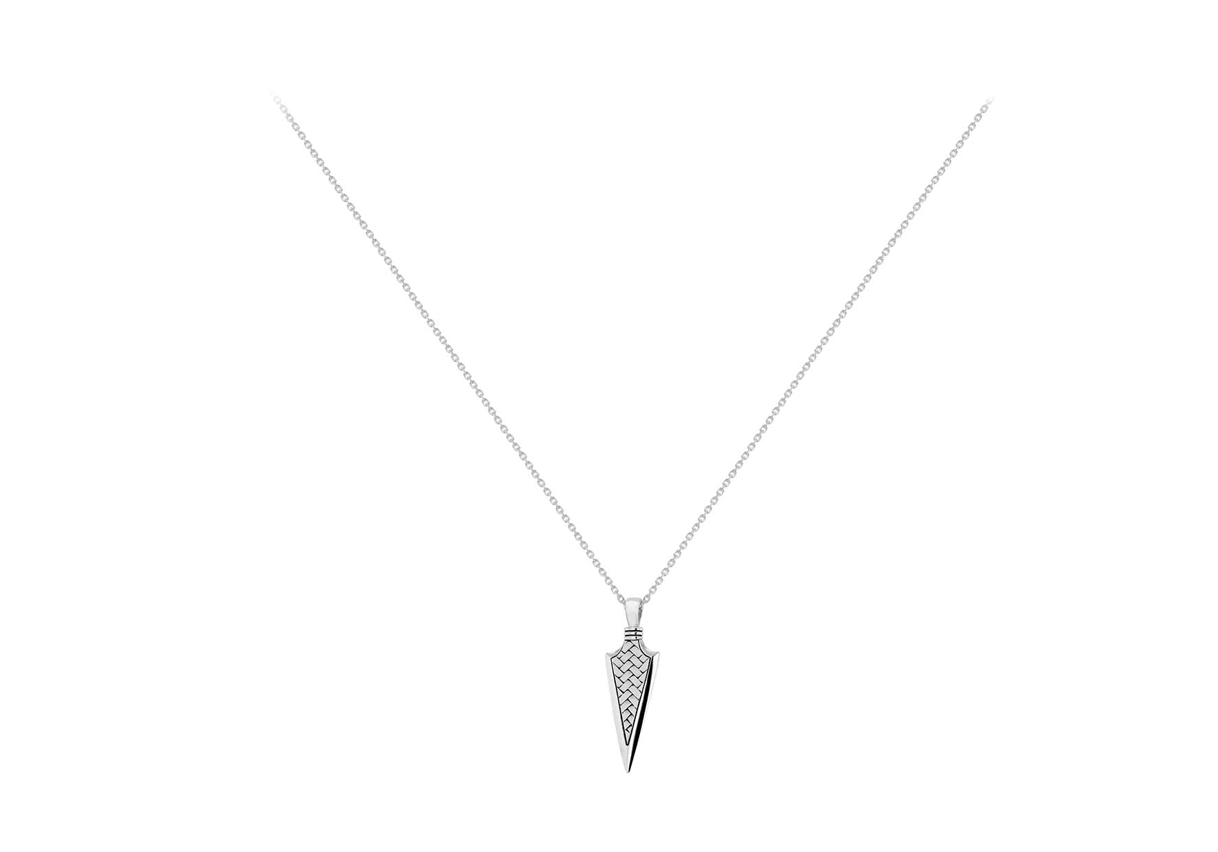 Sterling Silver Braided Arrow Head Necklace