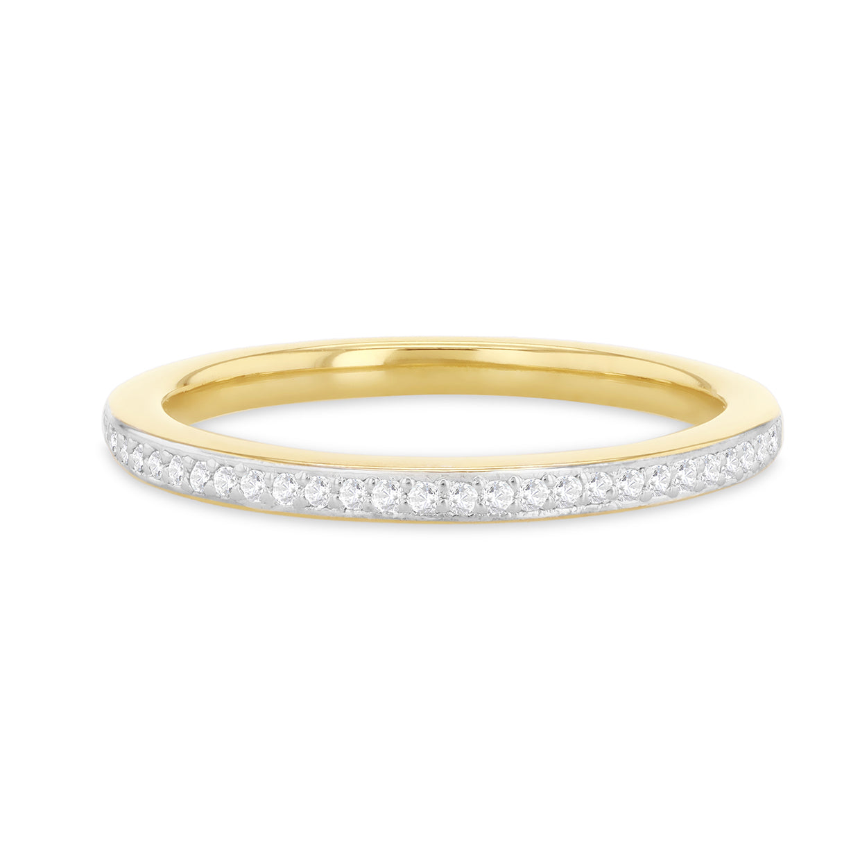 Gold Plated Silver 0.17ct Diamond Half Eternity Ring