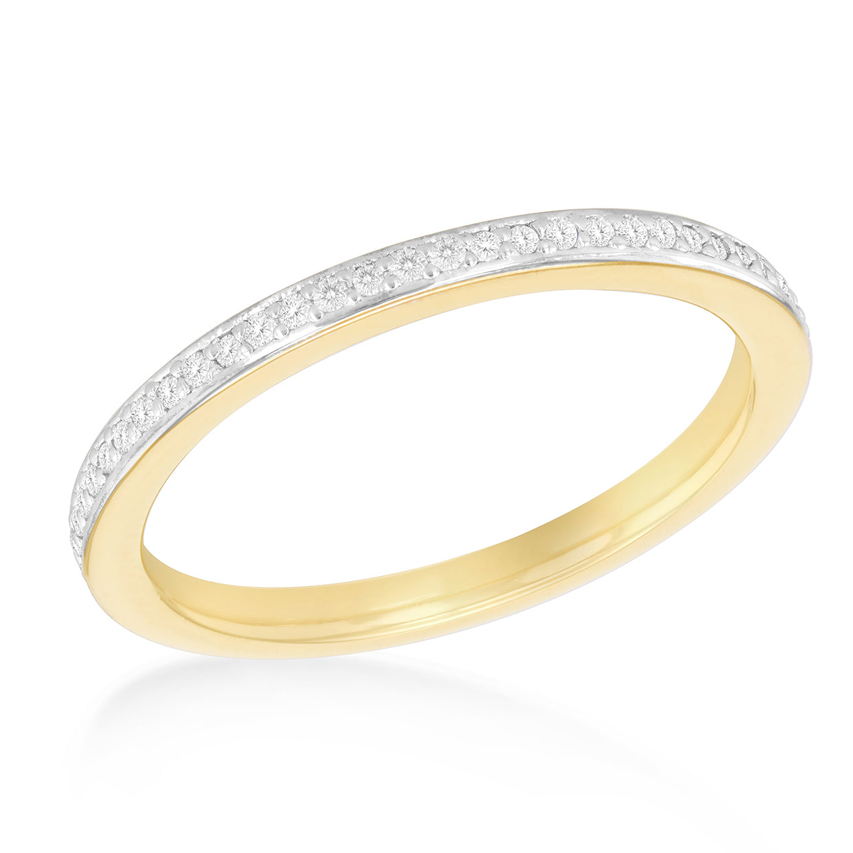 Gold Plated Silver 0.17ct Diamond Half Eternity Ring