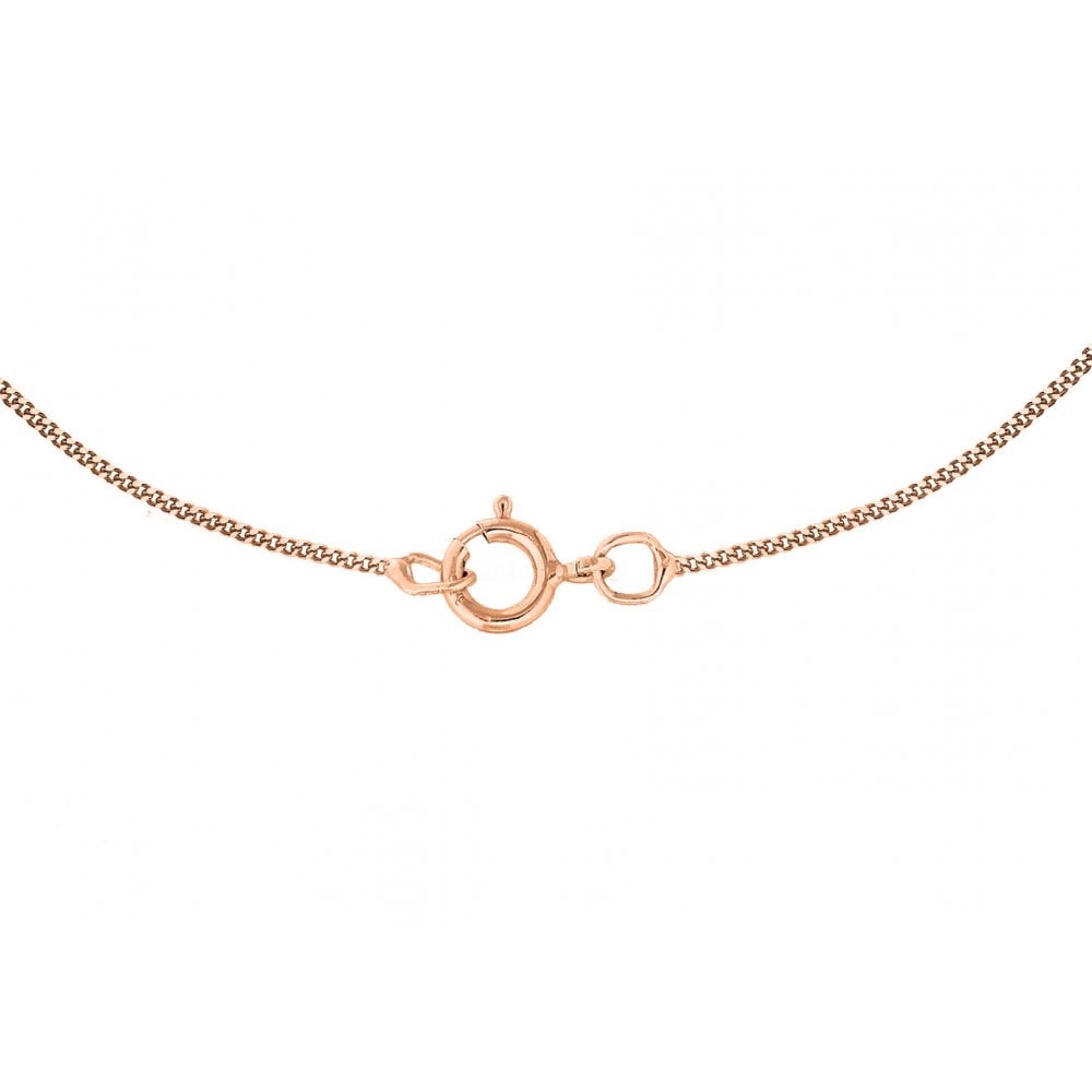 18ct Rose Gold 25 Diamond Cut Slim Curb Chain