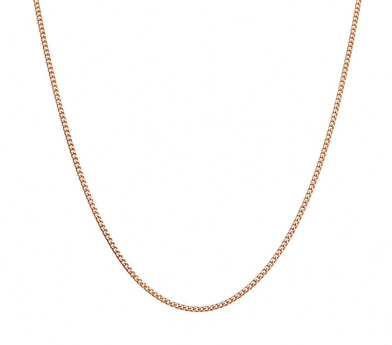 9ct Rose Gold 40 Diamond Cut Curb Chain