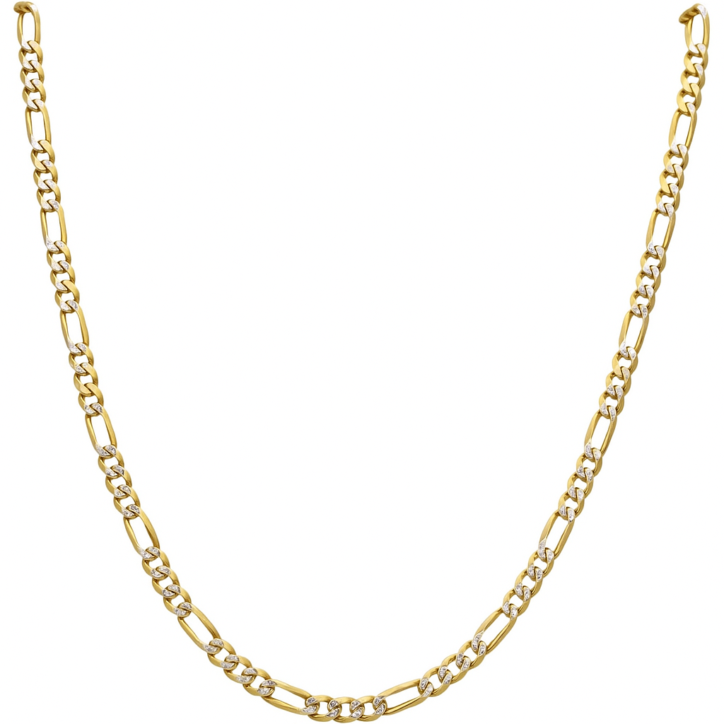 9ct Two-Tone Gold Figaro Chain