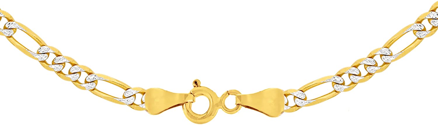 9ct Two-Tone Gold Figaro Chain