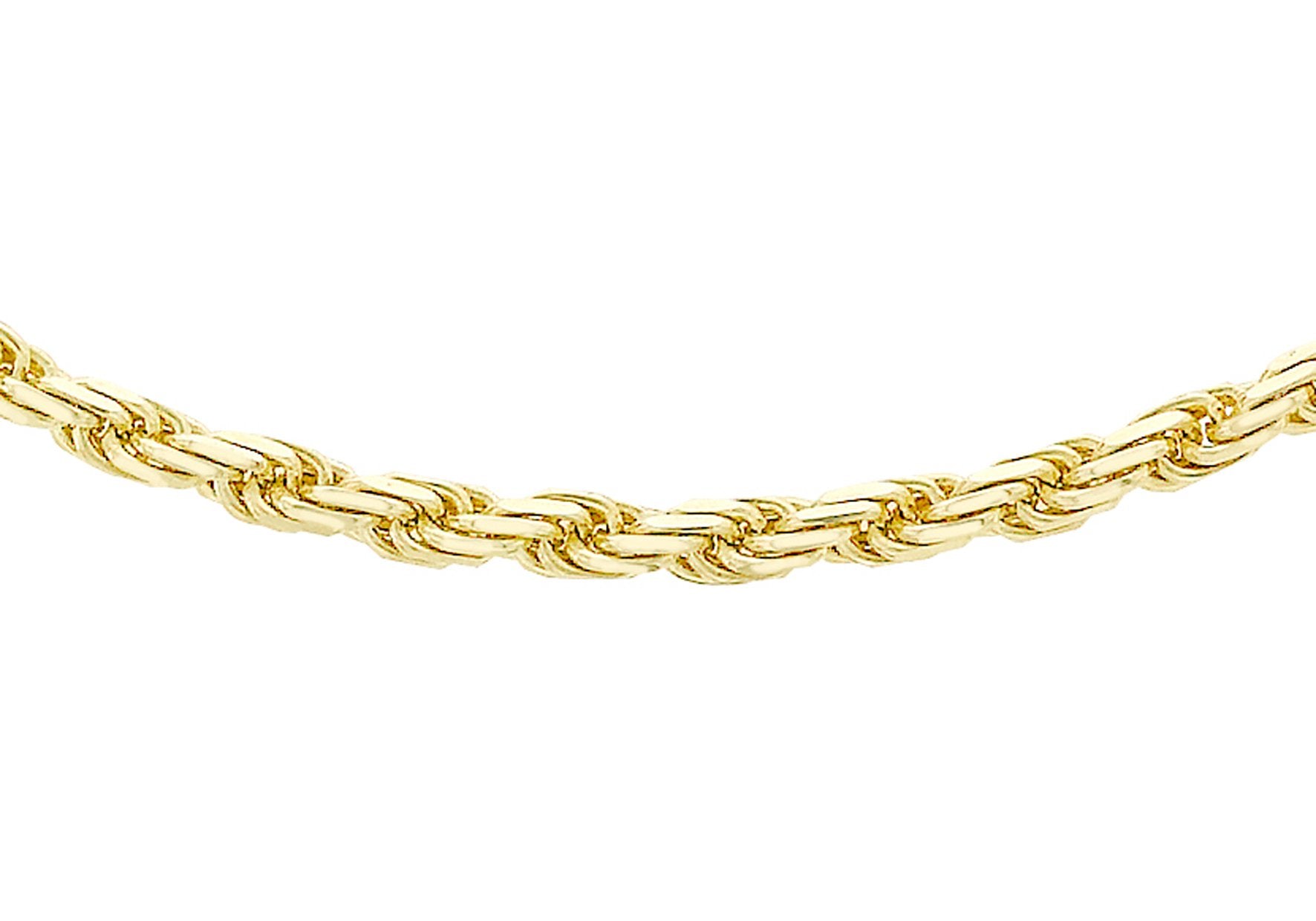 9ct Yellow Gold 50 Diamond Cut Rope Chain