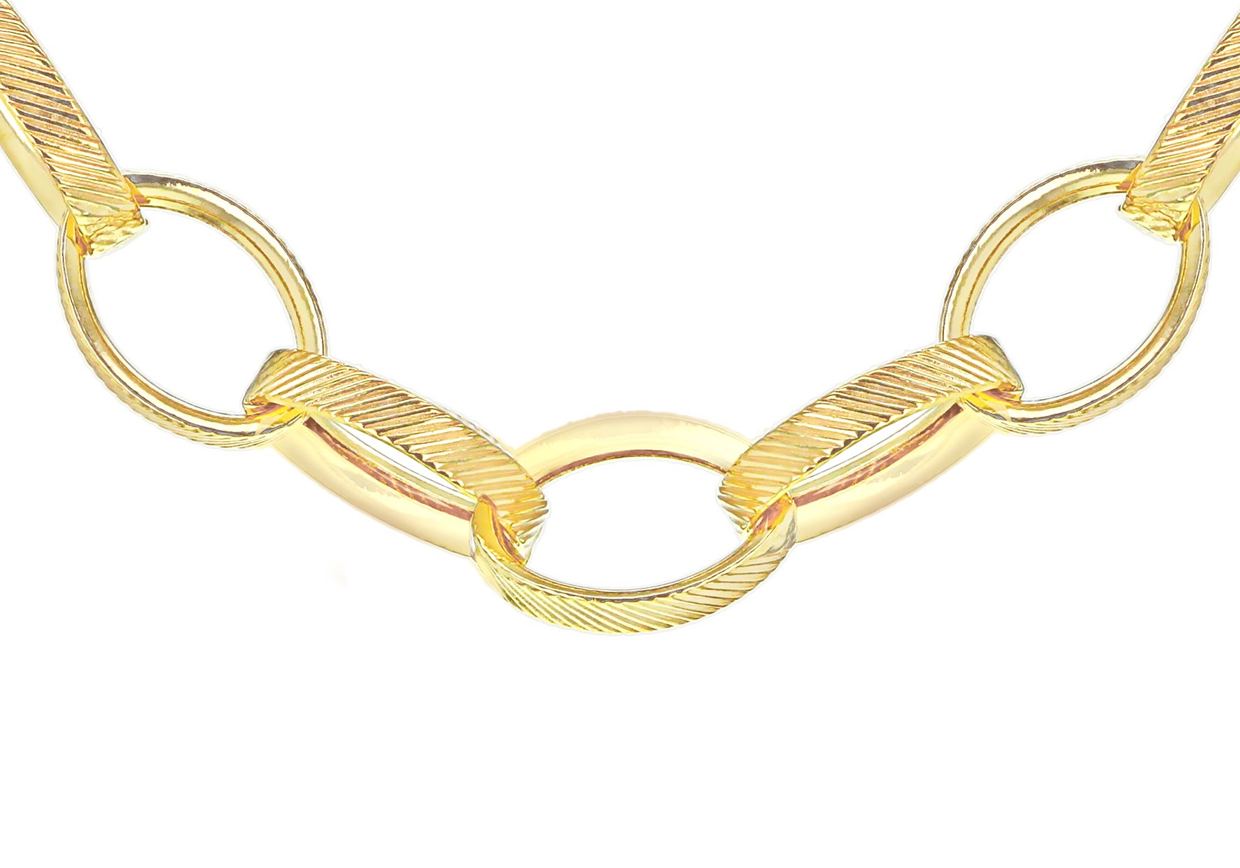 9ct Gold Oval Rings Belcher Chain