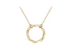 9ct Yellow Gold 17.8mm Diamond Cut Ring Adjustable Necklace  43m/17"-46m/18"9