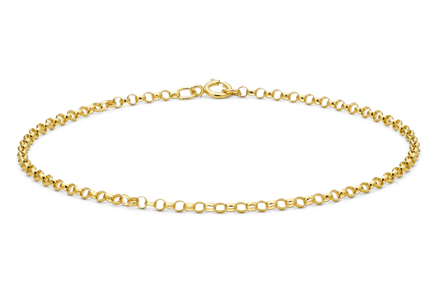 9ct Yellow Gold Belcher Bracelet 18m/7"9
