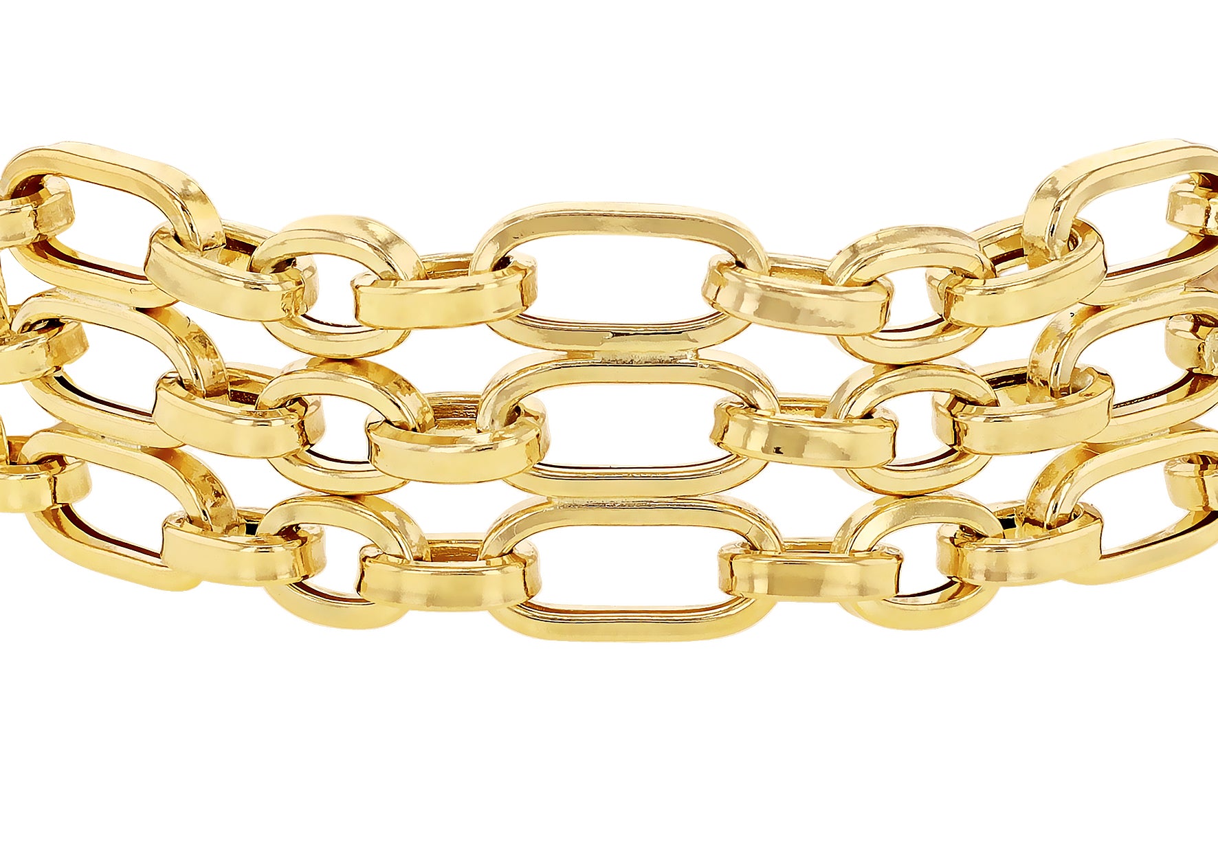 9ct Yellow Gold Tri-Strand Figaro Bracelet