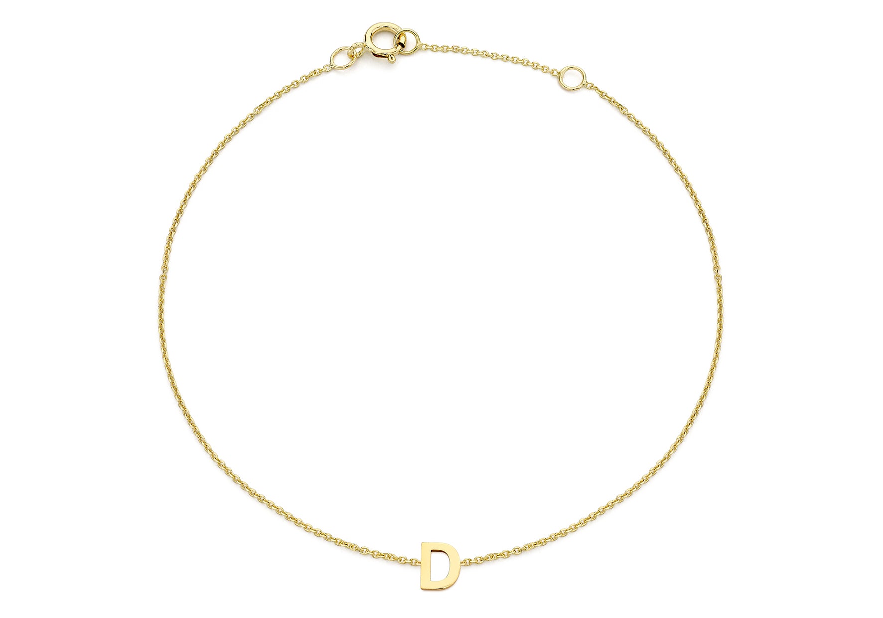 9ct Yellow Gold Initial Letter Bracelet