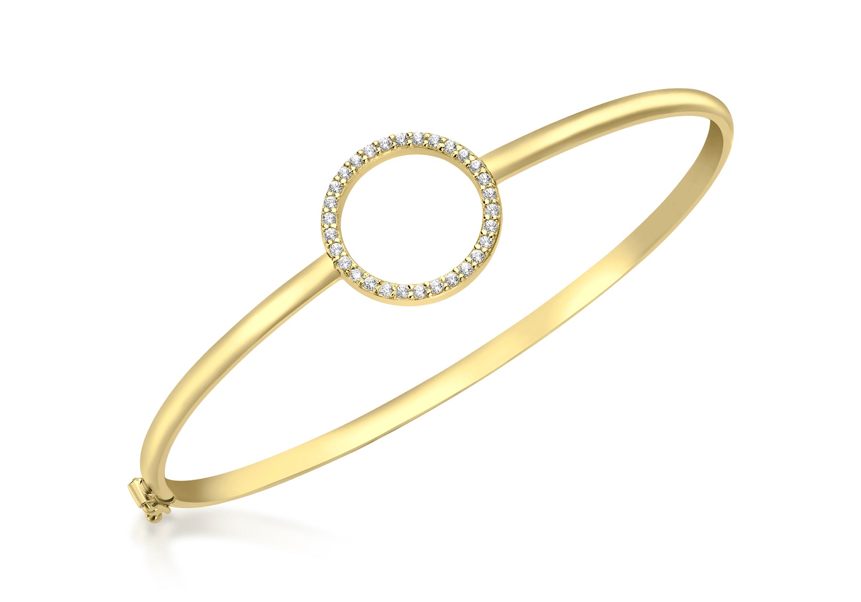 9ct Yellow Gold Zirconia 16mm Ring Bangle