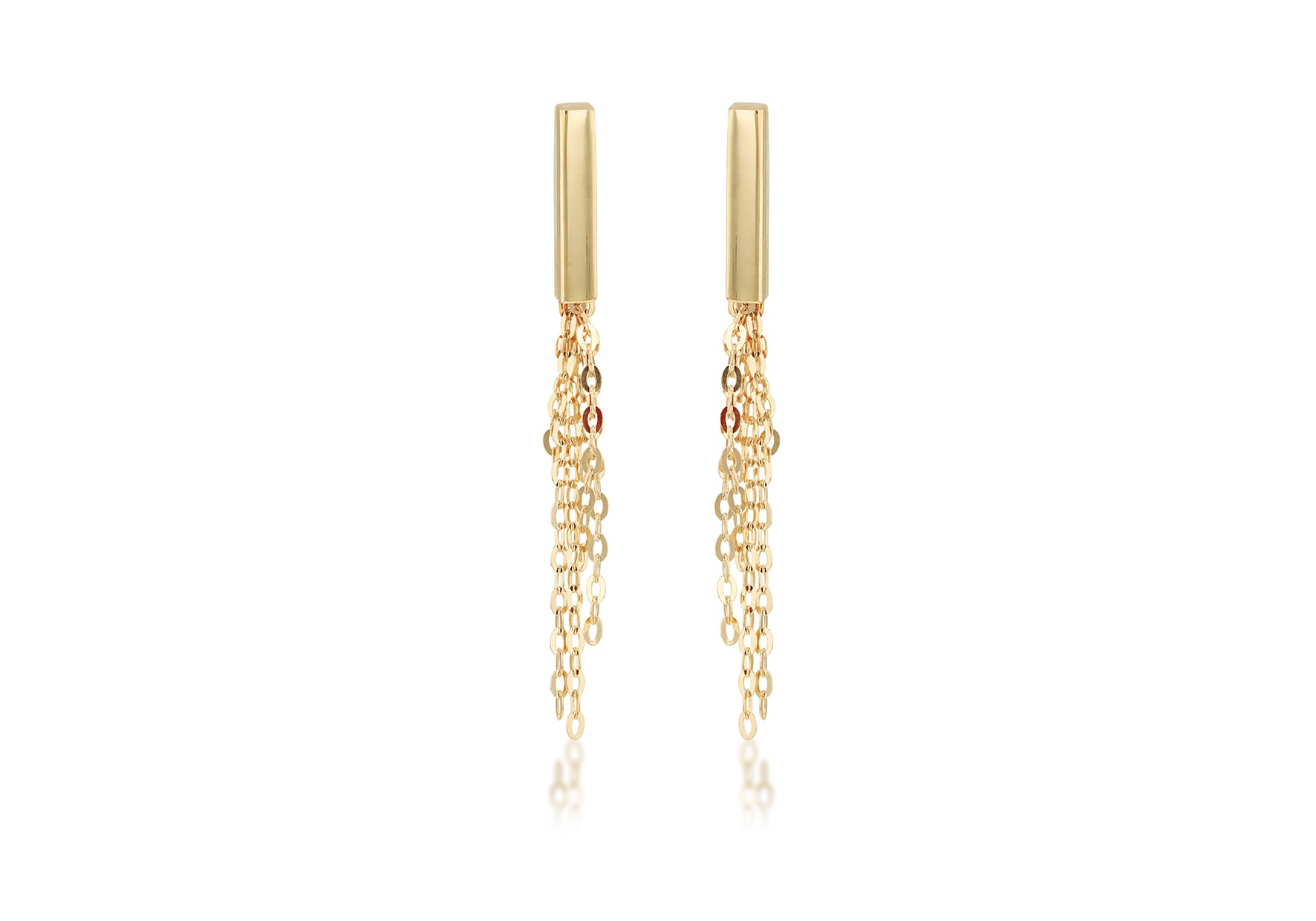 9ct Yellow Gold Tassel Bar Earrings