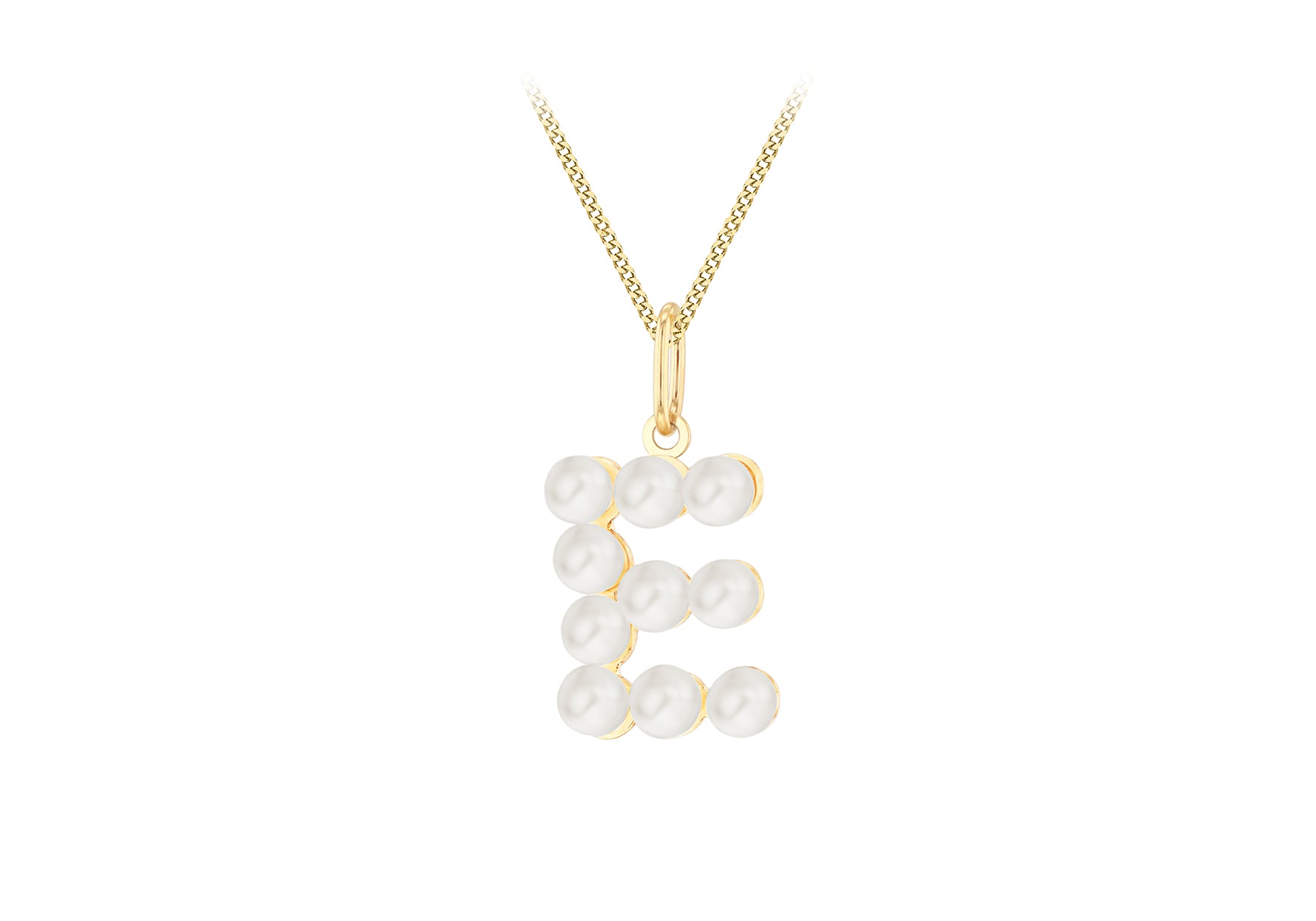 9ct Yellow Gold Fresh Water Pearls Initial Pendant