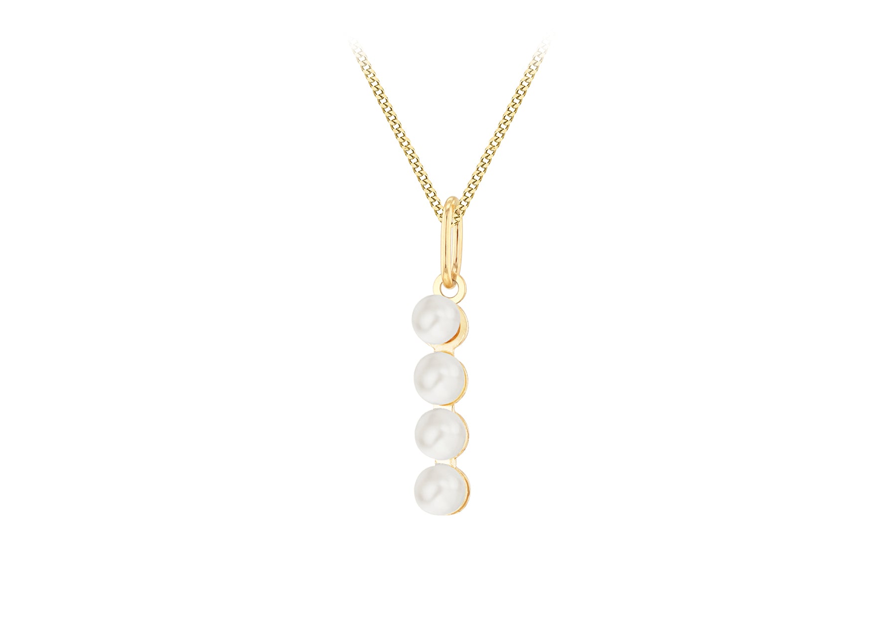 9ct Yellow Gold Fresh Water Pearls Initial Pendant