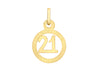 9ct Yellow Gold 11mm '21' Swirl Pendant