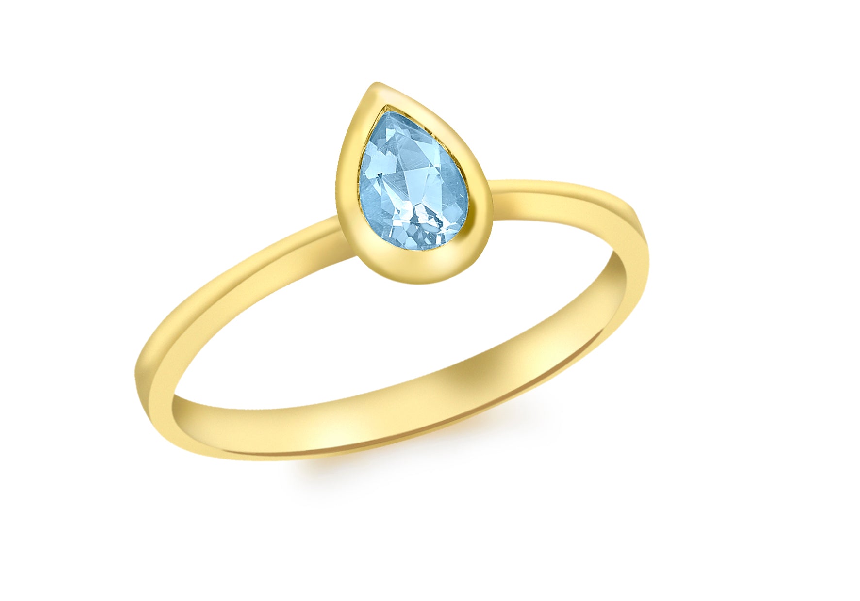 9ct Yellow Gold Blue Swiss Topaz Ring