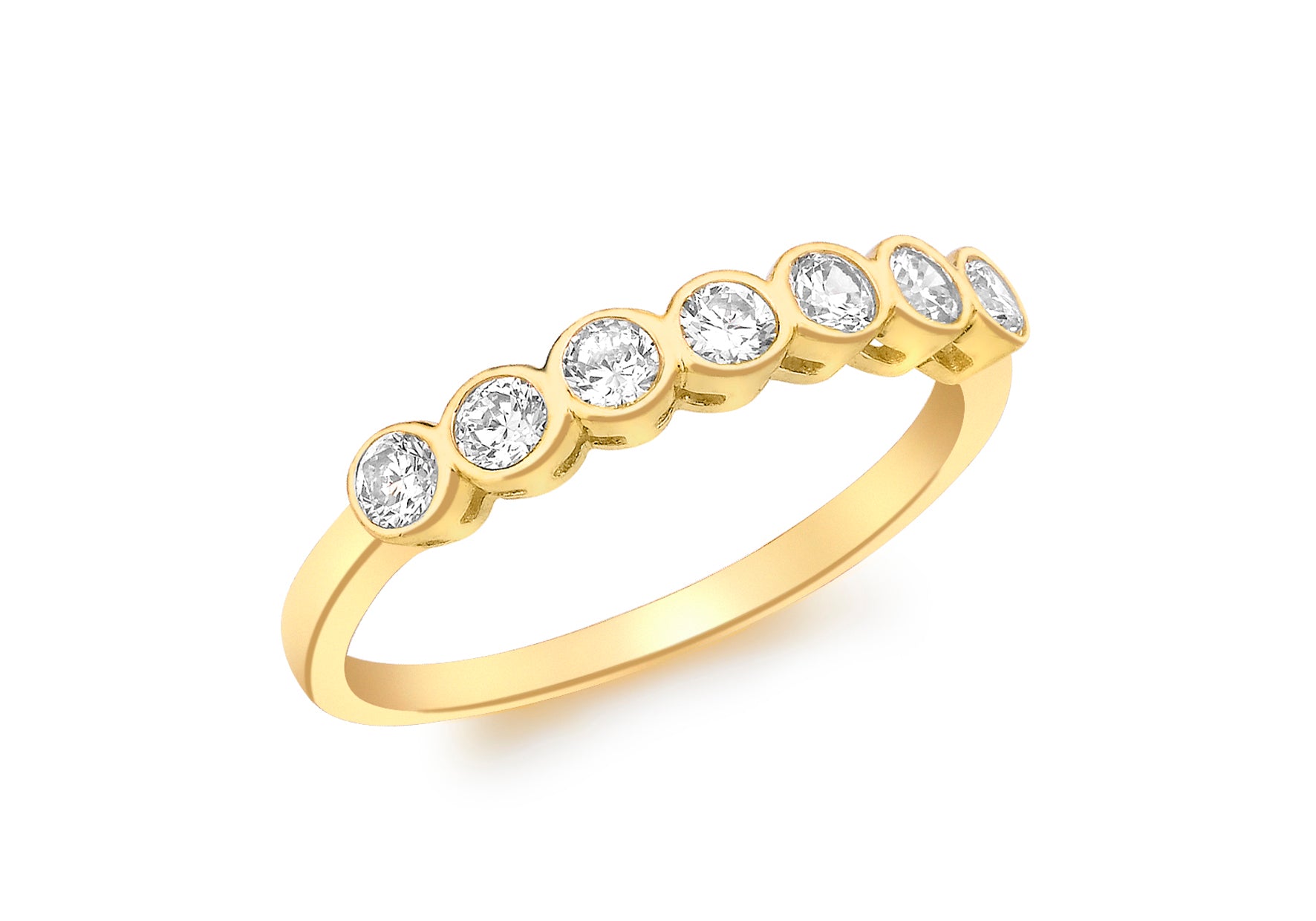 9ct Yellow Gold 7-Stone Zirconia Eternity Ring