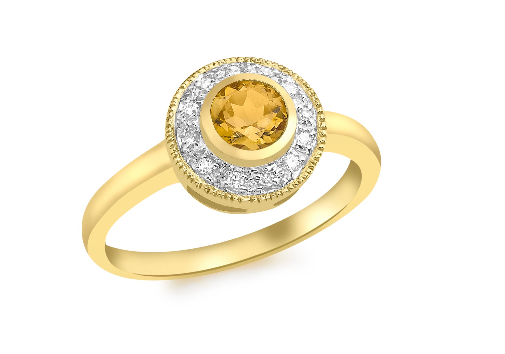 9ct Yellow Gold 0.07t Diamond and Ring