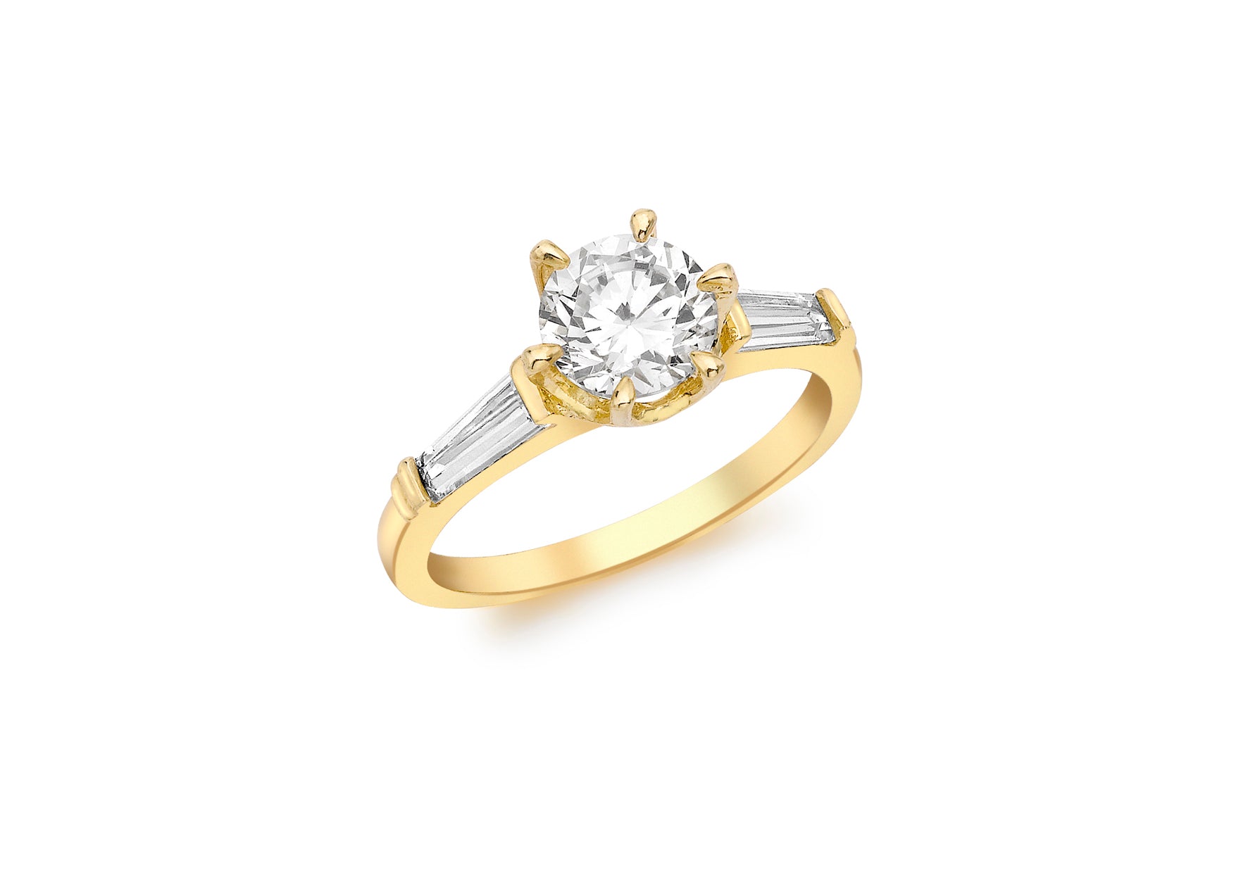 9ct Yellow Gold Zirconia Solitaire Ring