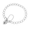 Sterling Silver Heart Padlock Belcher Bracelet