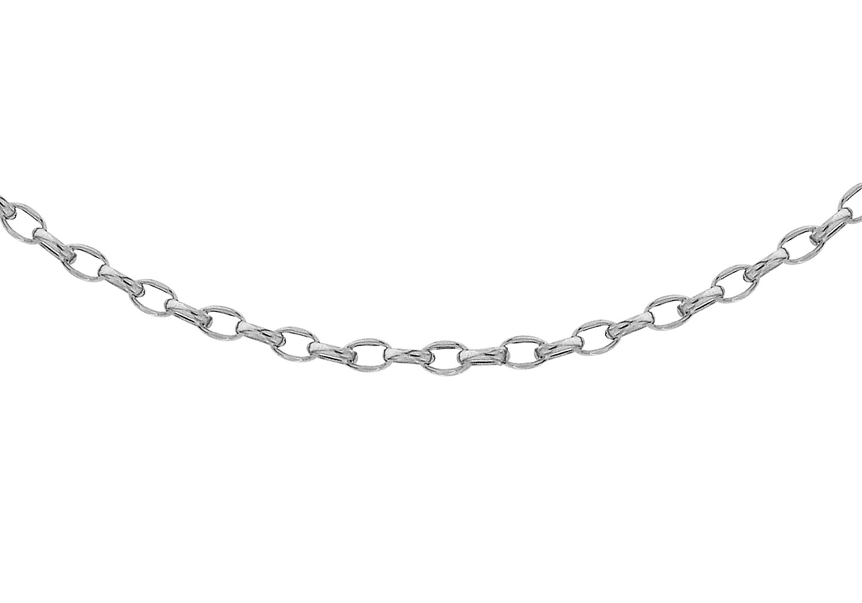 9ct White Gold 80 Oval Belcher Chain 41m/16"9