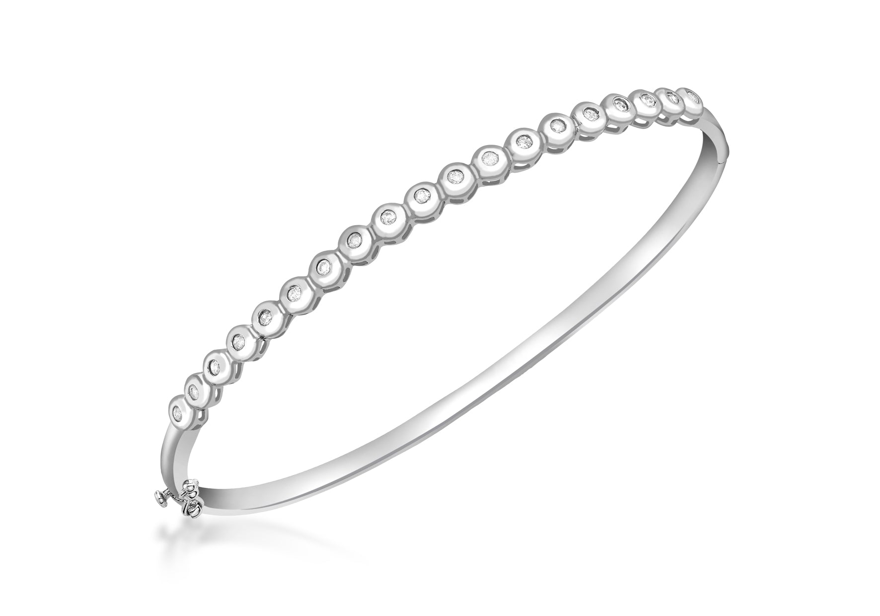 9ct White Gold 0.26t Diamond Tennis Bangle